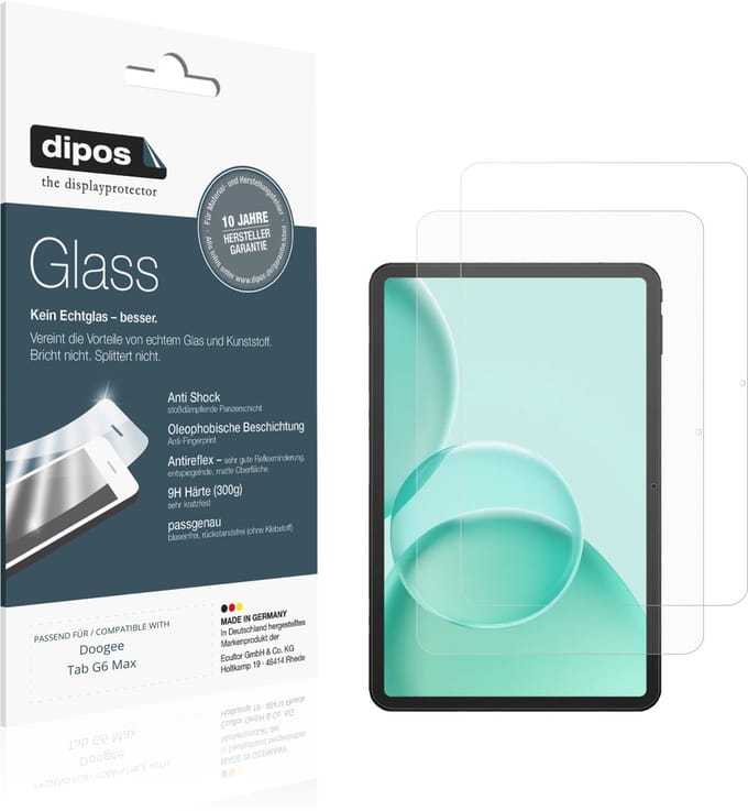 dipos – 2x Matte Pantserfolie geschikt voor DOOGEE TAB G6+ | 9H Screenprotector