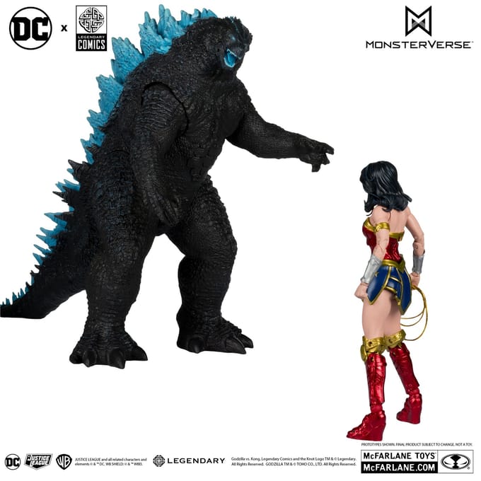 McFarlane Toys DC Justice League Monsterverse DC Multiverse Action Figuur 2-Pack Wonder Woman Vs. Atomic Blast Godzilla 18 cm Action Figuur