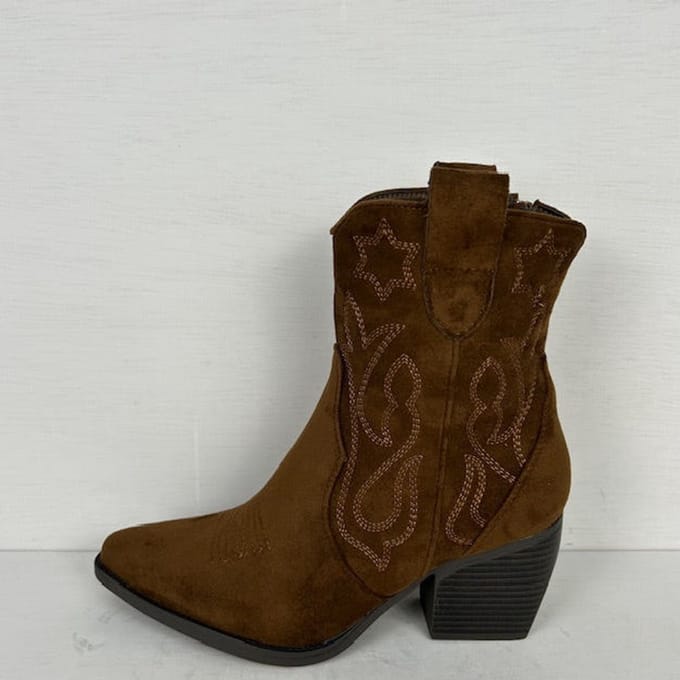 Suèdine cowboylaarsje lichtbruin Bruin / 36