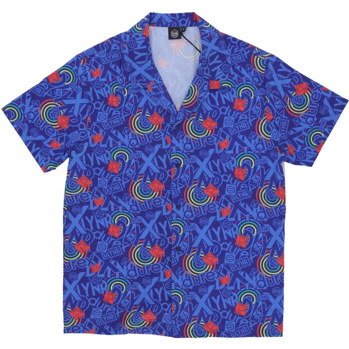 Bowlingshirt heren met korte mouwen X Durex blauw
