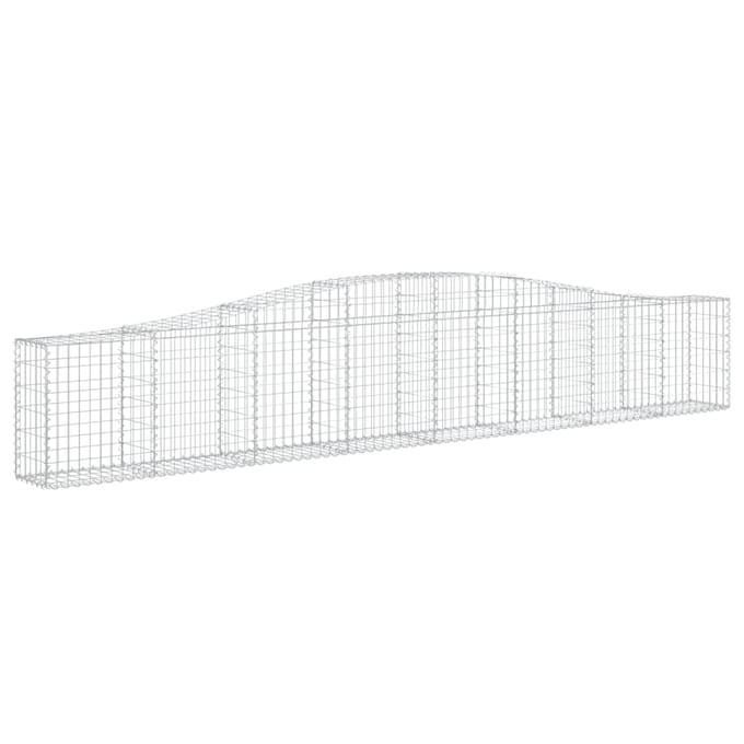 vidaXL - Schanskorf - gewelfd - 400x30x60/80 - cm - gegalvaniseerd - ijzer