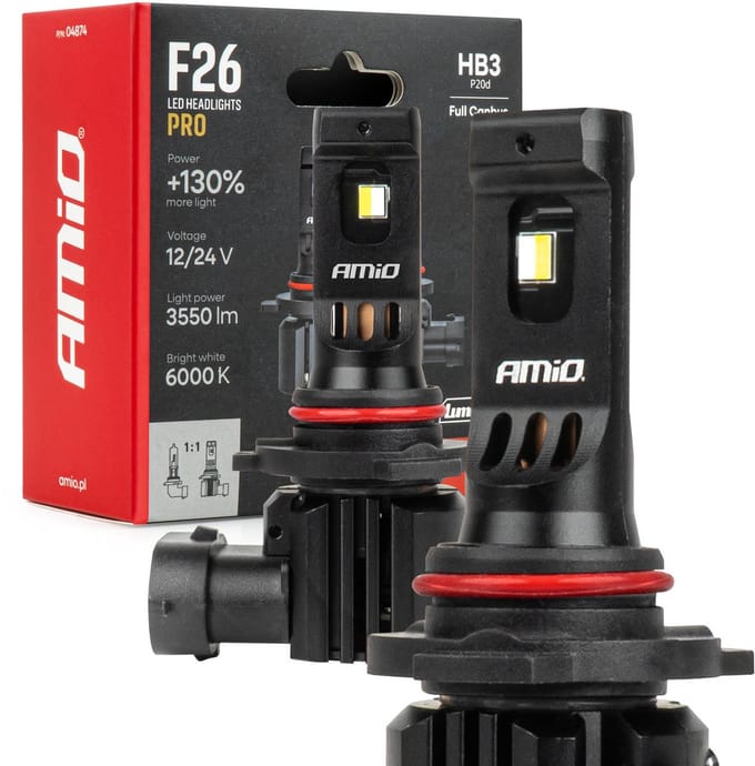 AMiO LumiTec F26 Night Breakers HB3 +130% PRO LIMITED LED Koplampen - 68W 12V 24V FULL CANBUS Grootlicht High Beam