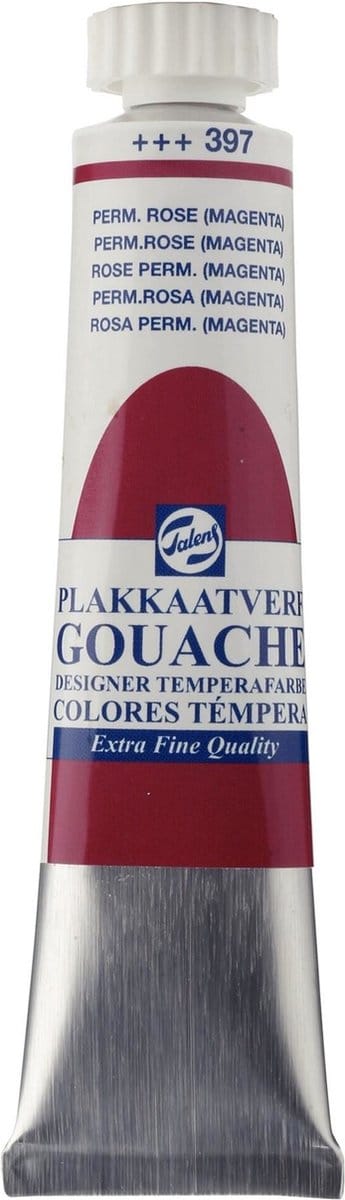 Plakkaatverf - 397 Permanent Rose (Magenta) - Gouache extra fine - Talens - 20 ml
