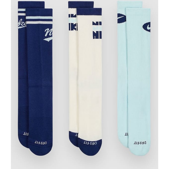 Nike Ed Pls Crew 3P Lifestyle 144 Socks blauw