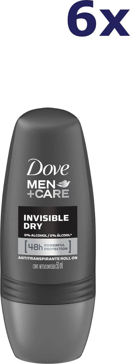 6x Dove Deo Roll-on Men - Care Invisible Dry 50 ml