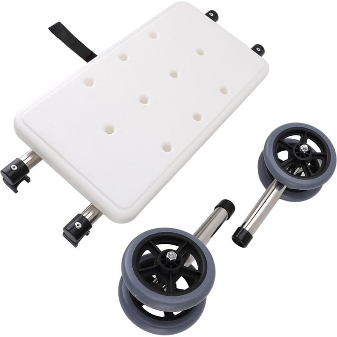 Ouderen Looprek Wit Badplank 1 Paar Grijs Dubbel Wiel 6 Verstelbare Hoogte Looprek Accessoire white