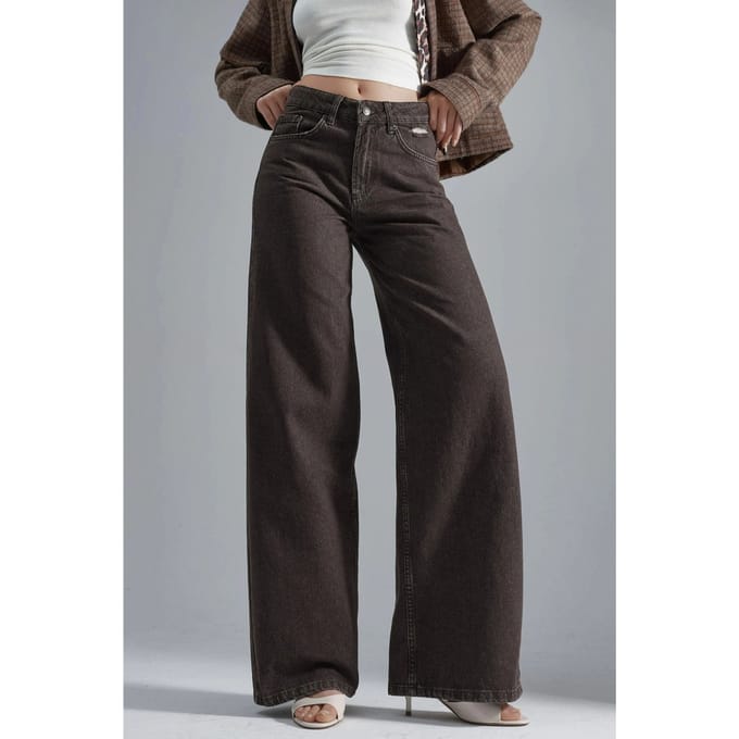 90's Hoge Taille Wijde Pijpen Denim Jeans