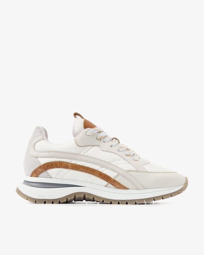 VIA VAI Usher Skye Sneakers dames - Leer,Su�de,Textiel - Beige