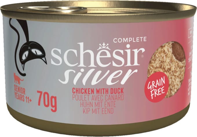 Schesir Silver Cat Bouillon Kip & Eend - 12 x 70 gr - Voordeelverpakking