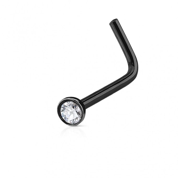 Neuspiercing L-bend half ball 0.8x6x2.5 - zwart - LMPiercings
