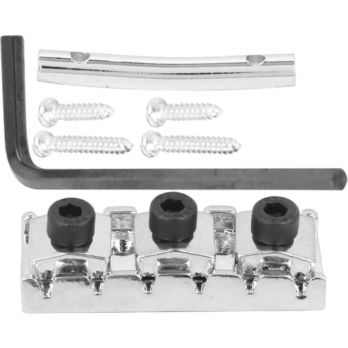 Elektrische Gitaar String Lock Moer met Headstock String Retainer Bar Schroef Zeskant Sleutel white