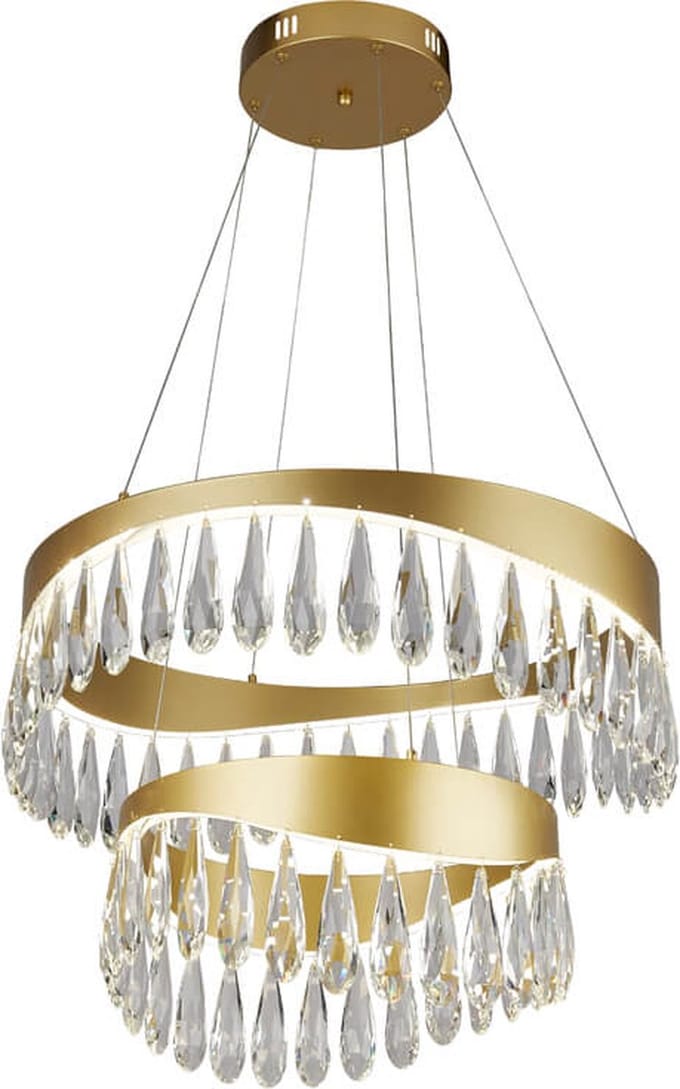 Kroonluchter Kristal Goud Koelwit 53W Dimbaar JEWEL
