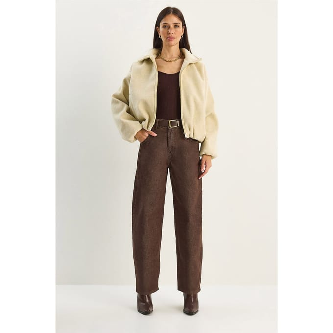 Hooggewaisted Baggy Denim Broek