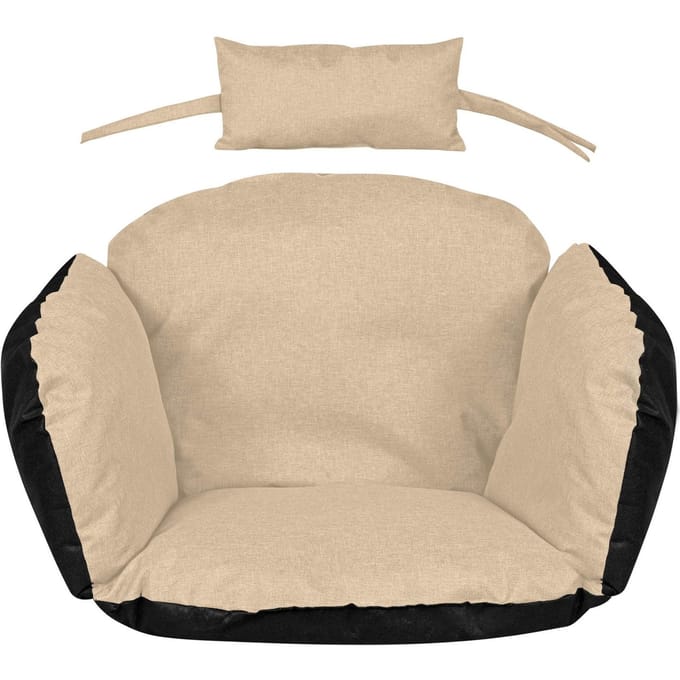 Tuinkussen 112x113 cm voor hangstoel ooievaarsnest waterdicht beige