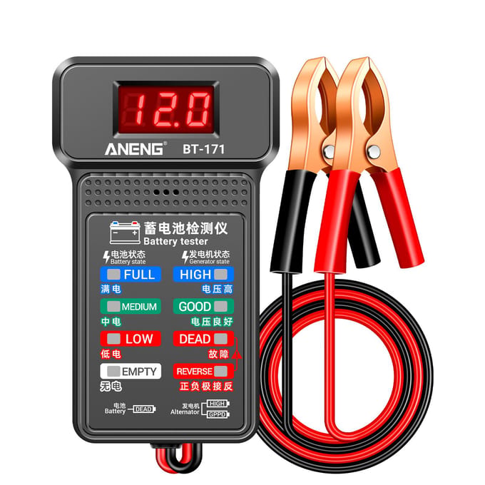 ANENG BT-171 12V multifunctionele batterijtesters Statusindicator Autoreparatie-industriedetectie zwart