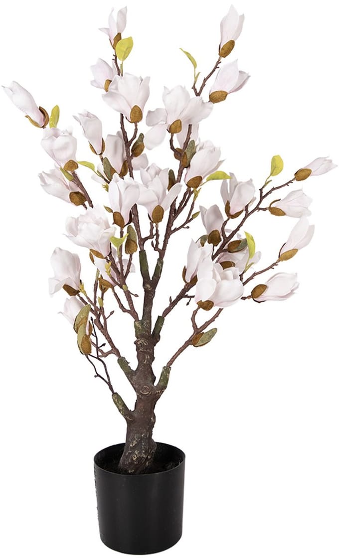 Clayre & Eef Kunstplant Magnolia 20x20x75 cm Roze Kunststof