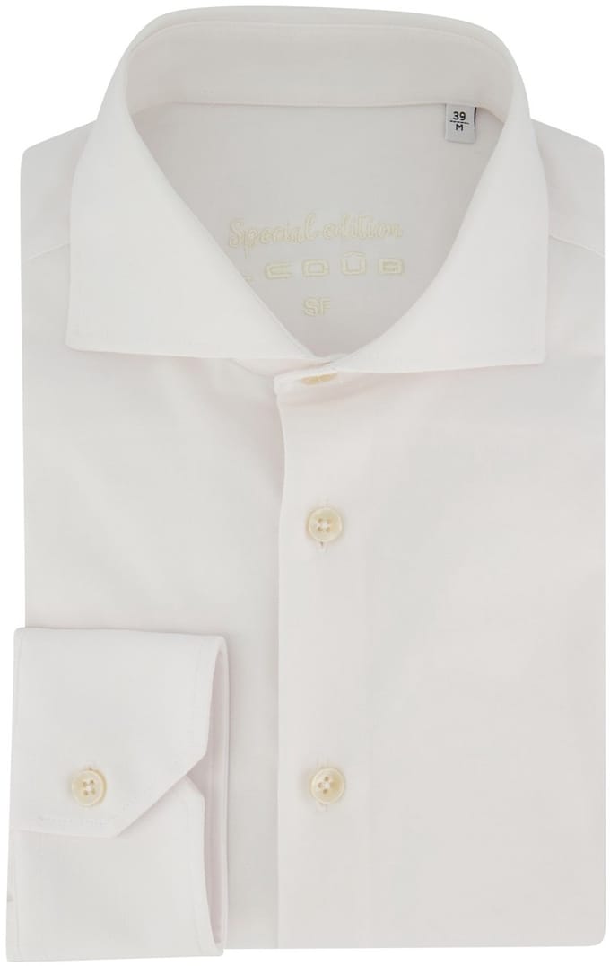 Ledub overhemd slim fit wit cutaway boord klassiek