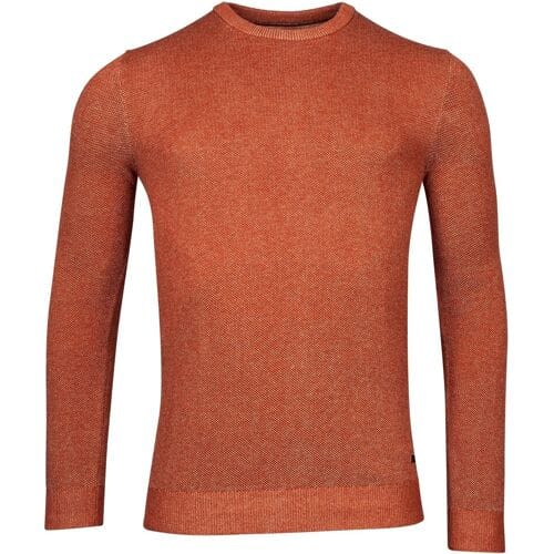 Baileys Trui Crew Neck Body And Sleeves Two-Tone Structure Jacquard Red Earth / male