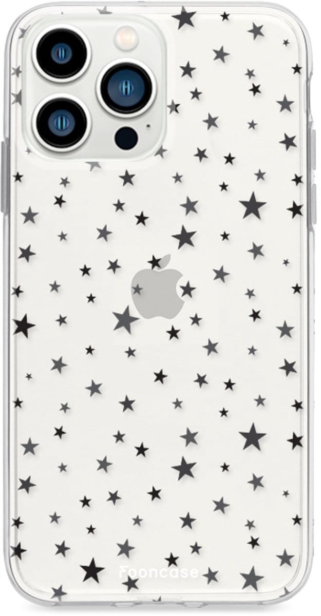 Fooncase Hoesje Geschikt voor iPhone 13 Pro Max - Shockproof Case - Back Cover / Soft Case - Stars / Sterretjes