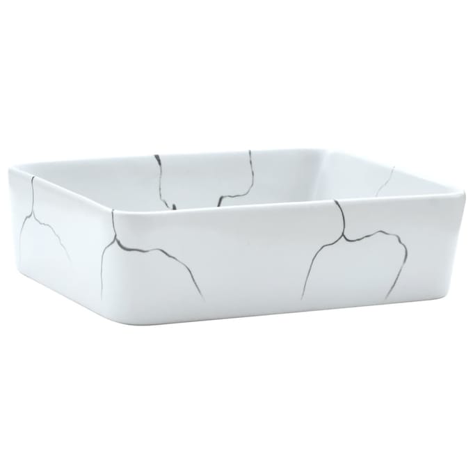 vidaXL - Opzetwasbak - rechthoekig - 46x35,5x13 - cm - keramiek - wit