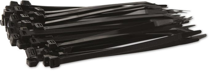 KSS kabelbinder-assortiment polyamide 6.6, zwart, 203x7,6, UV-bestendig, 100 stuks