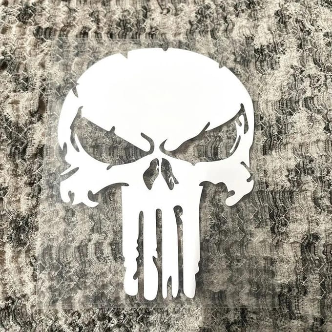 Gepersonaliseerde Reflecterende Autosticker Punisher Marvel Held Schedel Elektrisch Voertuig Motorfiets Decoratie Autosticker black