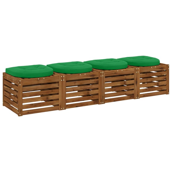 vidaXL - 4-Piece - Zitkussens - 4 - st - 100% - Polyester - Groen - 45 - x - 45 - x - 5 - cm