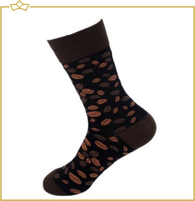 ATTREZZO® Grappige sokken - Koffiebonen - Maat 36-41 - Zwart