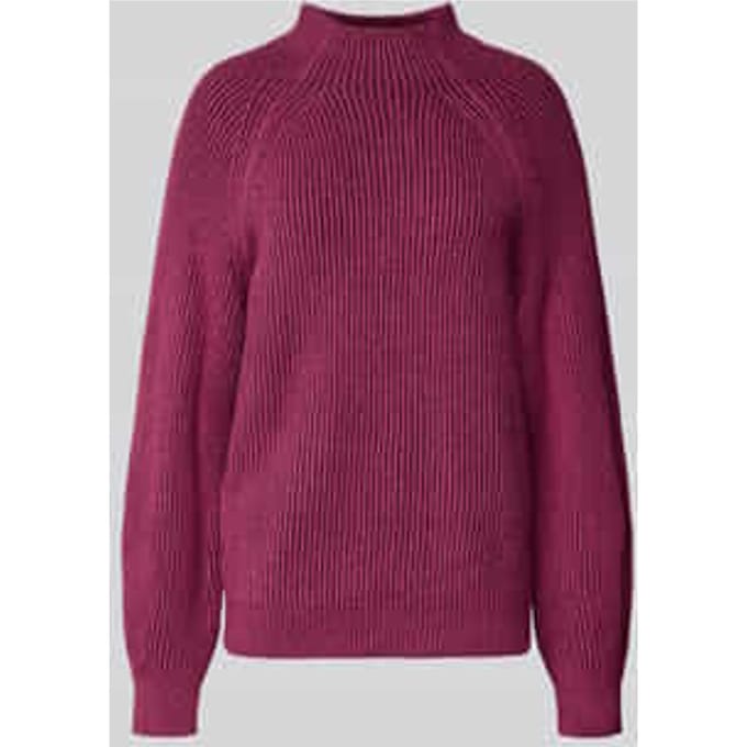 Tom Tailor - Losvallende gebreide trui met opstaande kraag - Maat S - red rib structure