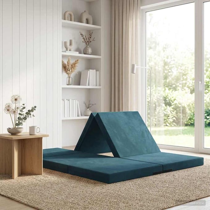 vidaXL - Vouwbare - Sofa - Bed - 70 - x - 67 - x - 48 - cm - Blauw