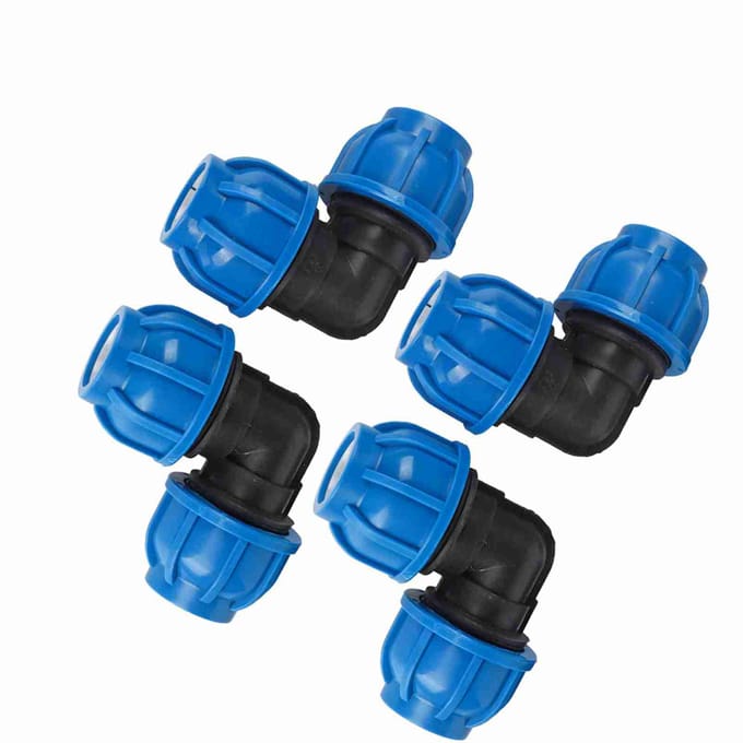 4 Stuks PE Plastic 32mm naar 32mm Elleboog Adapter Connector Waterleiding Fitting Accessoires