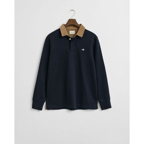 Gant Trui Corduroy Collar Heavy Rugger Avond Blauw / male