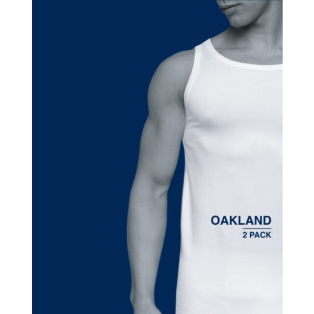 ALAN RED singlets Oakland (2-pack) - O-hals stretch - wit