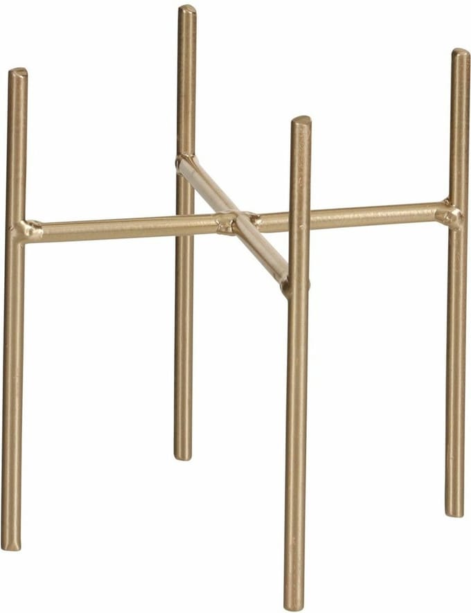 Mica Decorations - bloempot plantenpot standaard / verhoger - goud - B14 x H13.5 cm - metaal