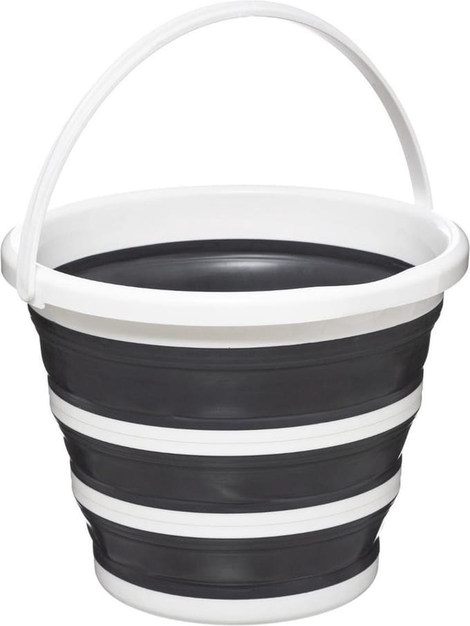 5five Emmer - opvouwbaar - wit-grijs - 10 L - 32 x 24 cm - schoonmaakemmer