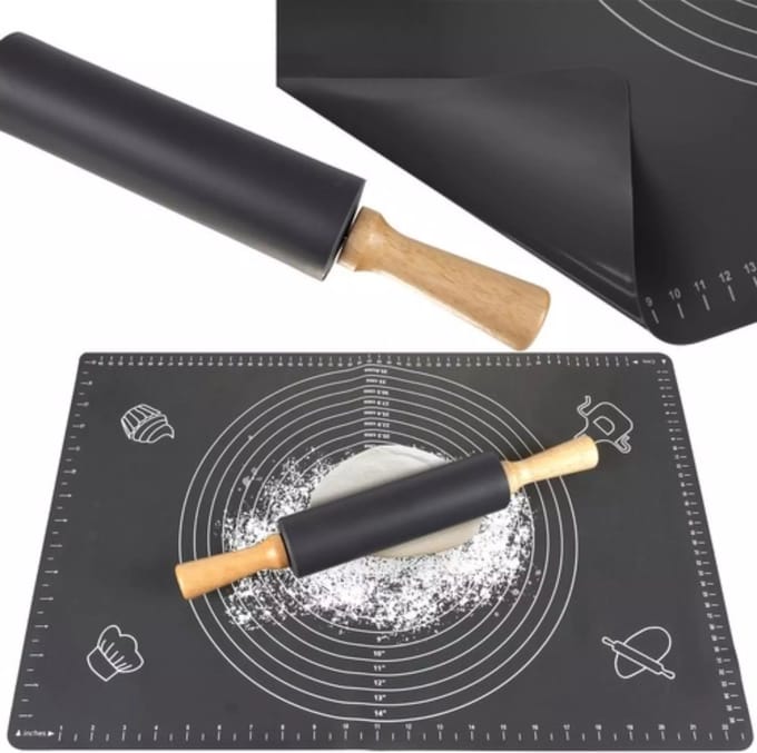 Ruhhy Siliconen Bakmat en Deegroller Set - Essentieel voor elke Bakker