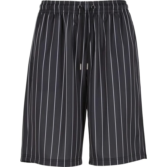 Urban Classics - Pinstripe Trackshorts Korte broek - S - Zwart/Wit