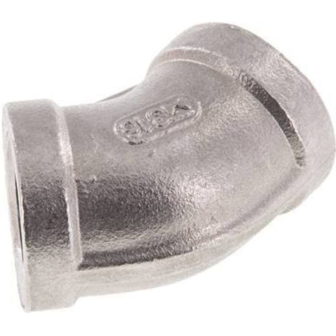 Rp 1/2'' RVS L-Fitting 45graden 16 Bar