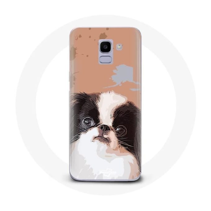 Case voor Samsung Galaxy A8 2018 Japanse spaniel zwart-wit hondenras