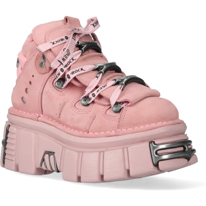 New Rock M-106-C153 Roze Tower Platform Gothic Punk Enkellaarsjes