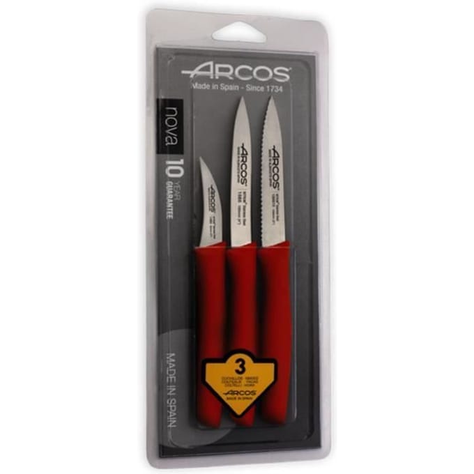 Messenset - ARCOS - Nova 189622 - RVS NITRUM - Ergonomisch handvat - 3 stuks