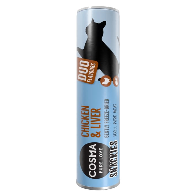 140g Snackies DUO 5 x Kippenborst & Kiplever Cosma Kattensnacks