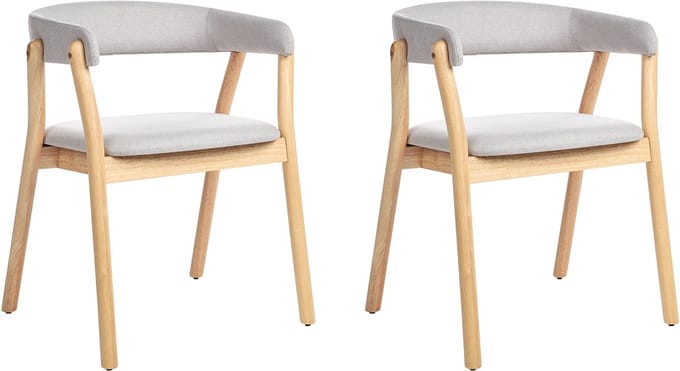 MYLO - Eetkamerstoel set van 2 - Lichtgrijs - Polyester