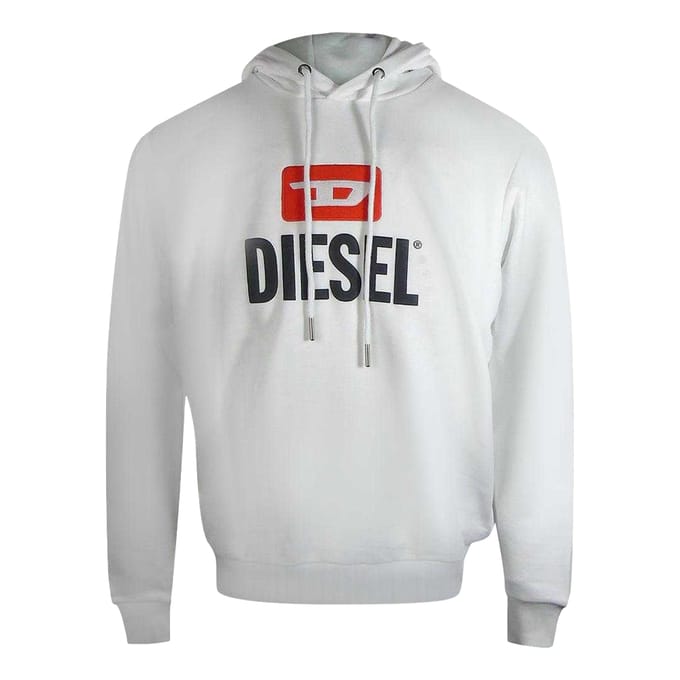 Diesel Herenlogo Hoodie (Wit)