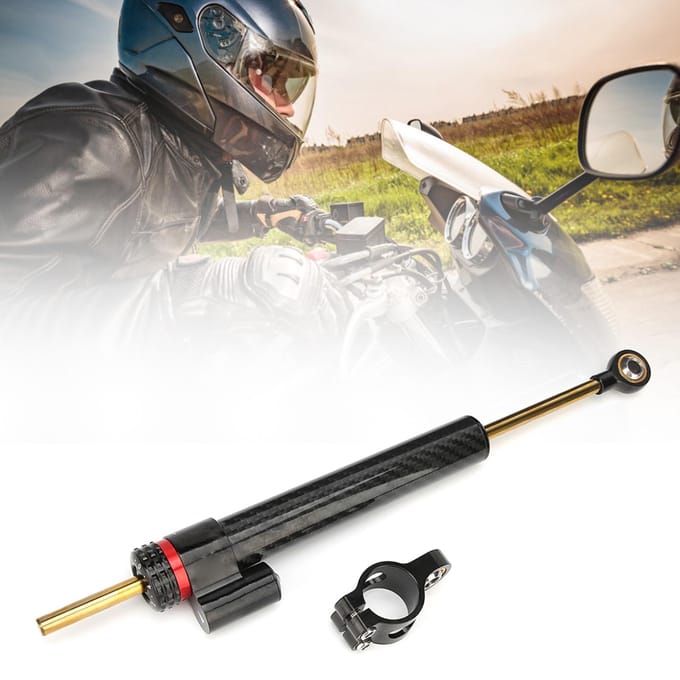 Verstelbare Stuurdemper Koolstofvezel Motoronderdelen Past voor Kawasaki black