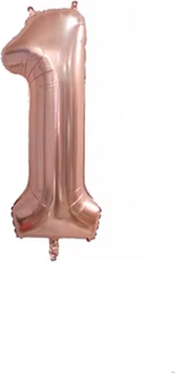 New Age Devi - Feestelijke Ballonnen - Cijfer 1 - XL 80cm - Rose Goud