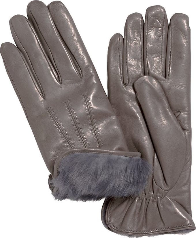 Lamslederen handschoenen geheel gevoerd met bont