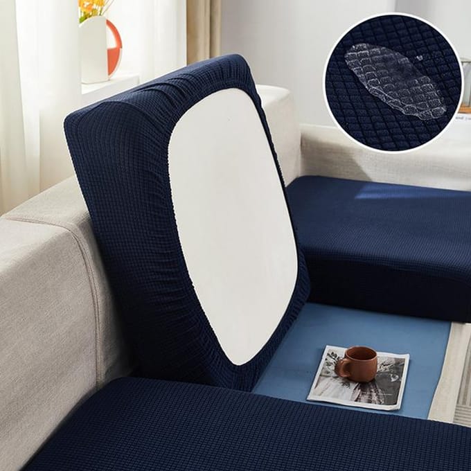 Housse de coussin de canapé imperméable, housse de canapé très extensible, housse de protection de meubles pour salon, toutes les couvertures Normal Size (M)-1pc naval