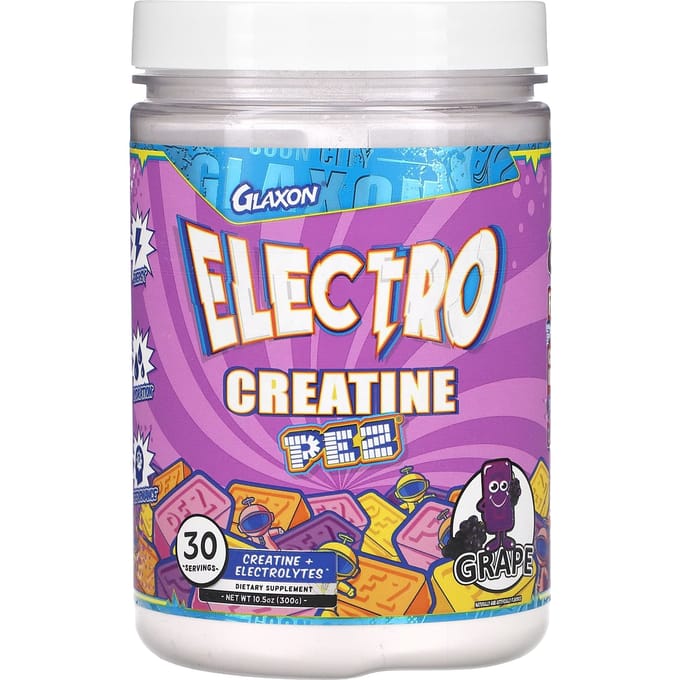 Glaxon, Pez Electro Creatine, Saveur Raisin, 10,5 oz (300 grammes)