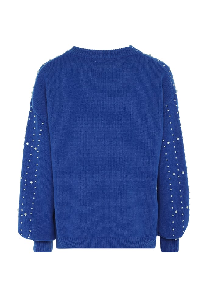 Faina trui met parels Dames KONING BLAUW